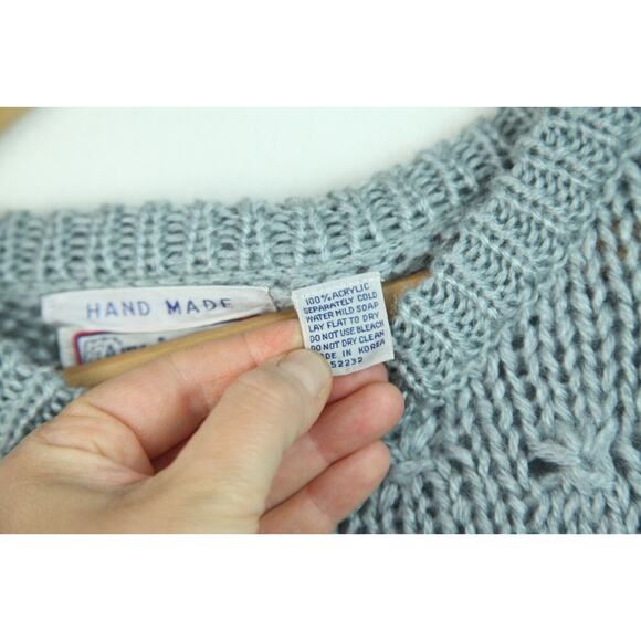 Vintage Handmade Pullover Sweater S M Cottagecore Farm Bobble Granny Cabincore - Picture 8 of 10